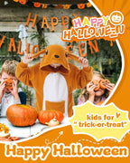 CANASOUR Kangaroo Onesie Halloween Kids Cosplay Costume for Girls Animal Unisex Outfuit One Piece Hooded Soft Pajamas Orange Par