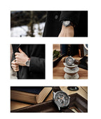 Stuhrling Original Men's Automatic Skeleton Dress Watch Genuine Leather Band with self Winding Mechanical Movement