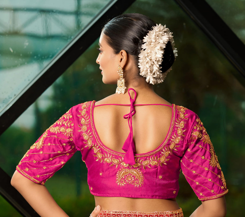 Pujia Mills WomenS Readymade Blouse Embroidery Multi Coding Maggam Work Sequence Work Indian Ethnic Designer Stitched Readymade
