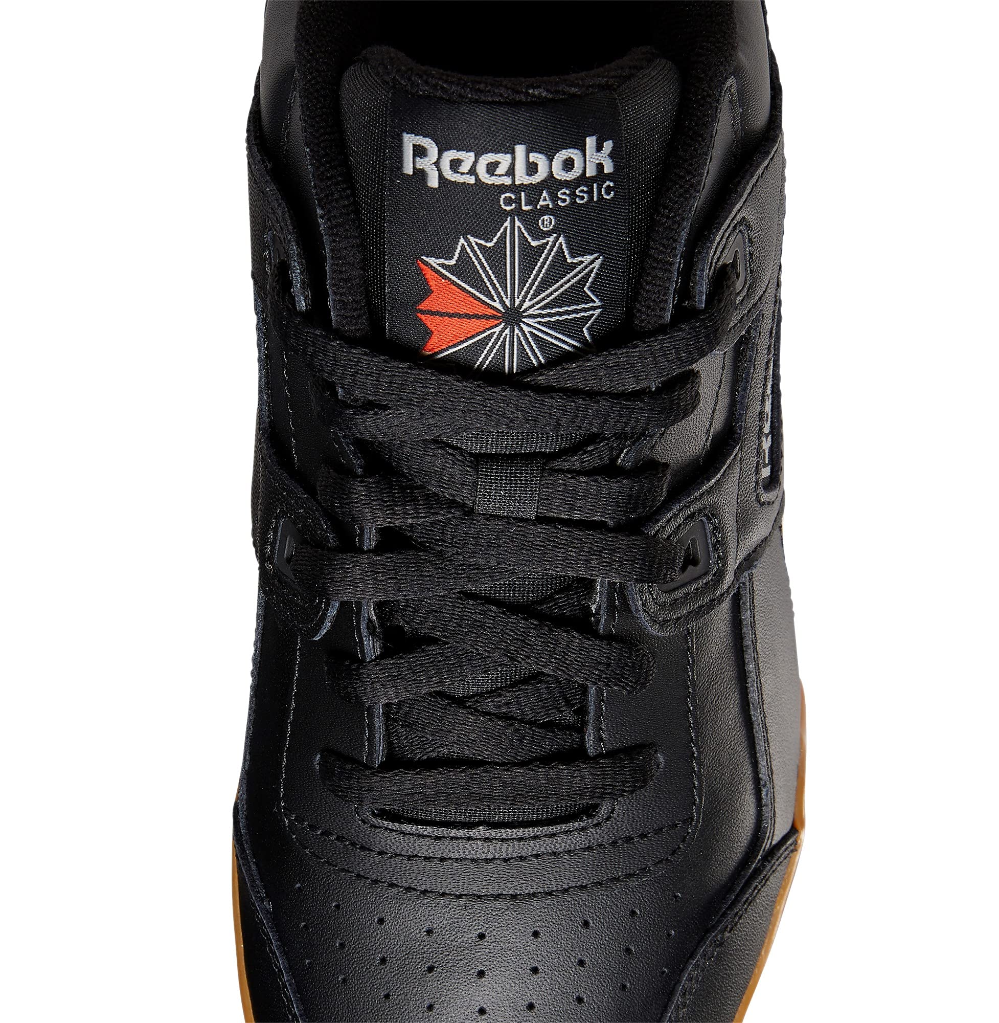 Reebok Men Workout Plus Sneaker, Black/Carbon/Classic red, 10