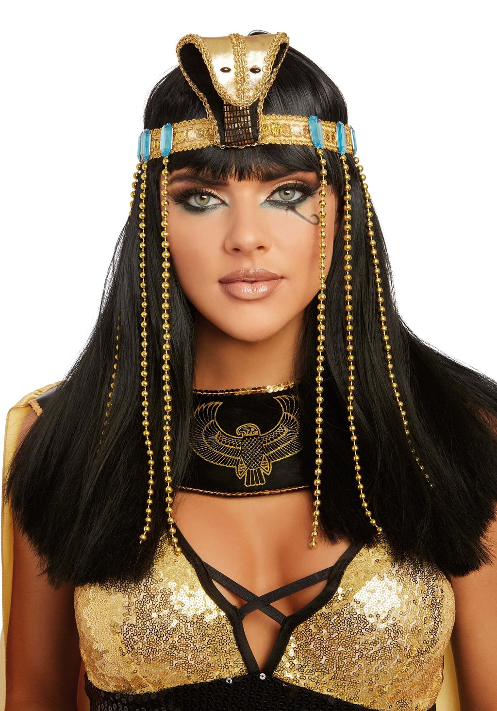Dreamgirl Women's Cleopatra Headpiece, Gold, One Size