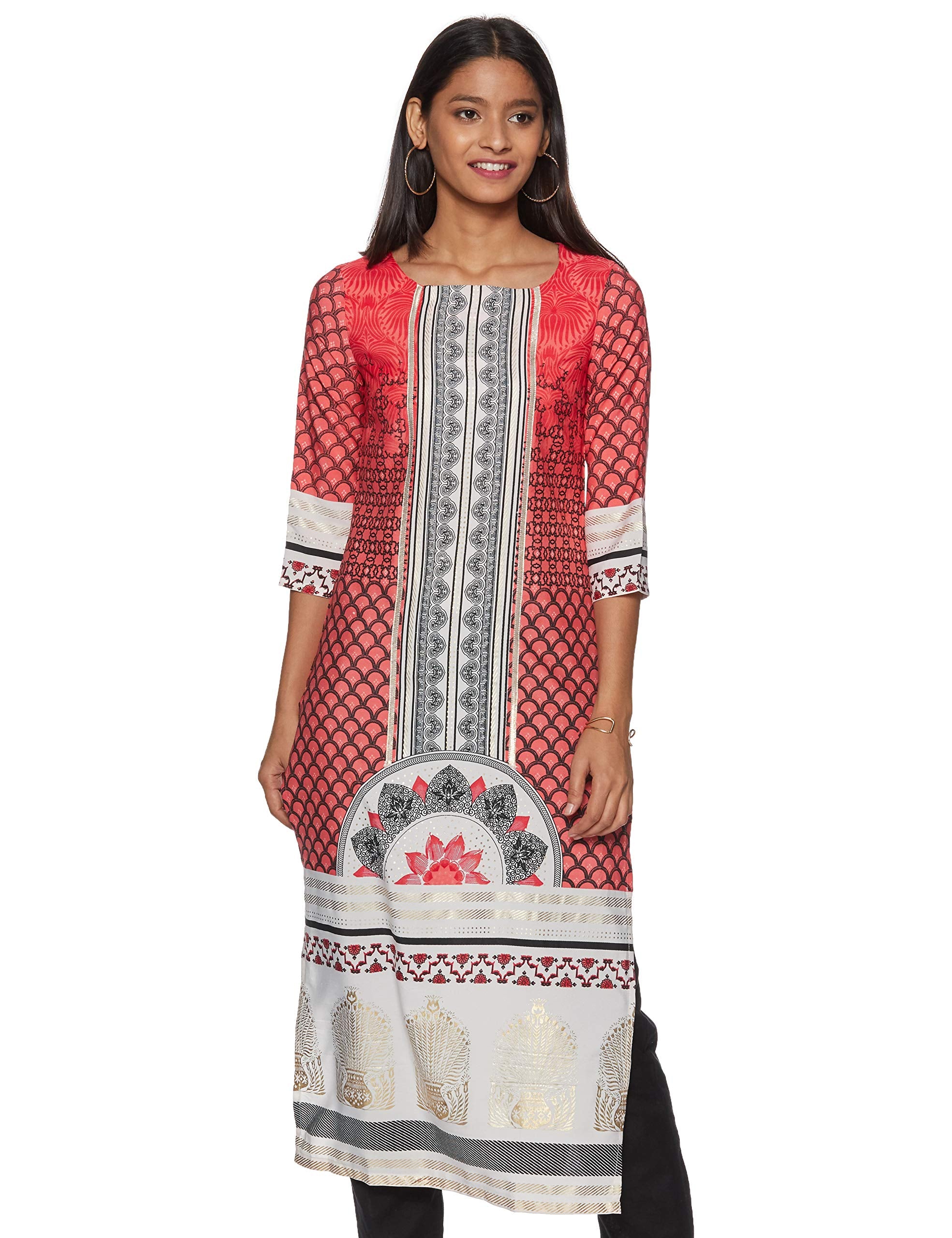 W For Woman Women'S Crepe Kurta (18Fe17105-50436_White_X-Small)