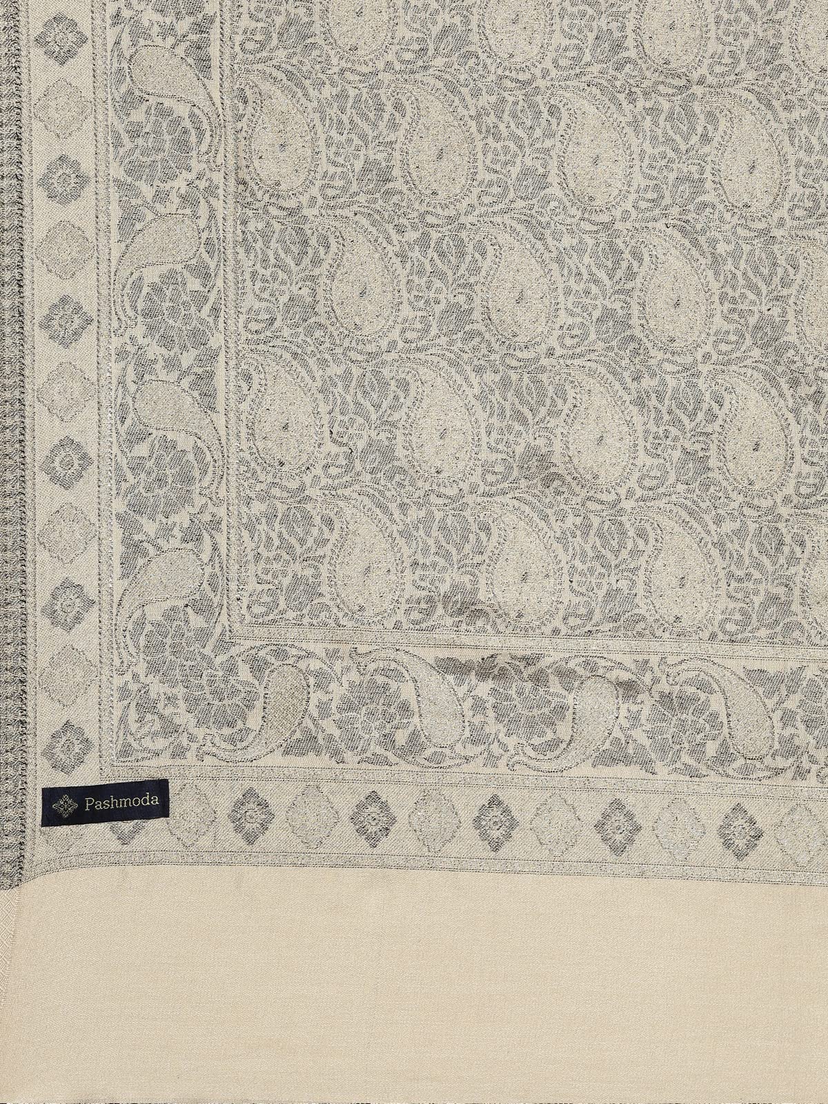 Pashmoda Men Zari Woven Design Stole (Size: 71X203 Cm, Black Color)