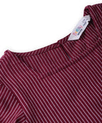 Beebay Kids Girls Pinstriped peplum co-ord set Maroon