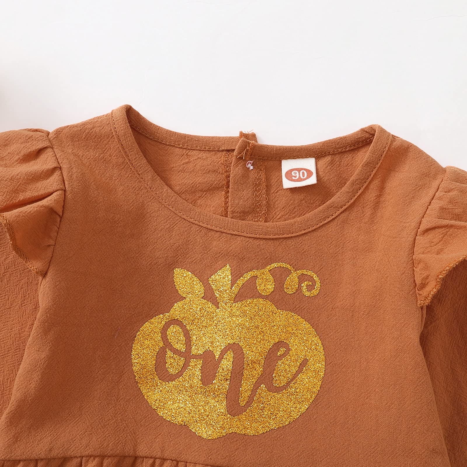 Shalofer Baby Girl Thanksgiving Outfit Pumpkin Thanksgiving Clothes 1st Birthday Bodysuit(Orange Pumpkin)