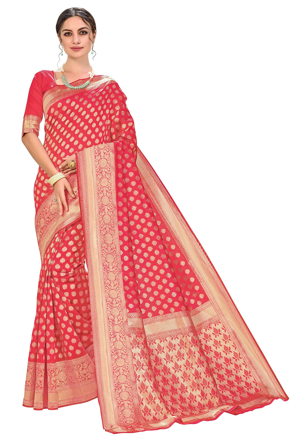 Glory Sarees Womens Kanchipuram Style Art Silk Saree With Blouse Piece (kara115_Gajari)