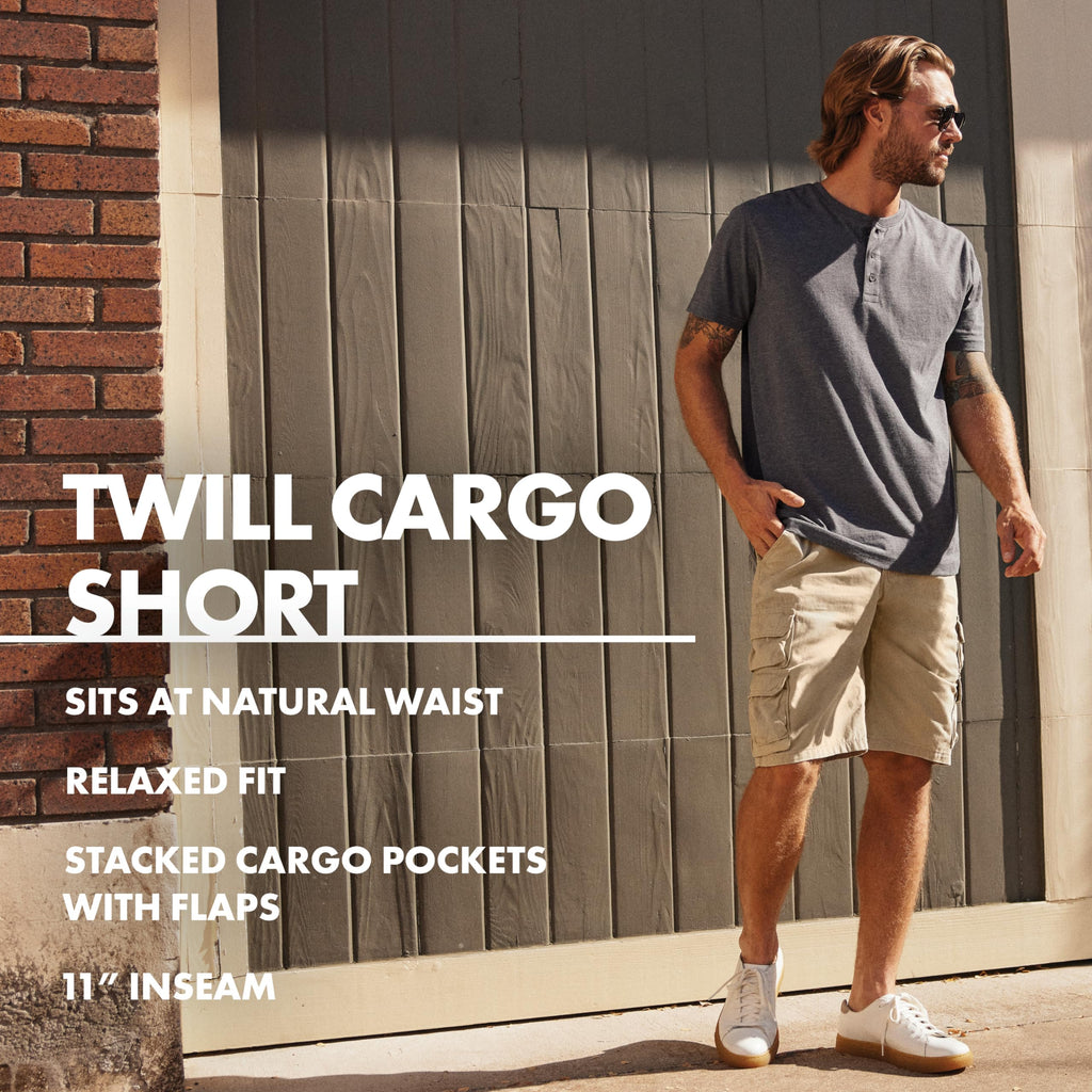 Wrangler Authentics Men's Big & Tall Premium Cargo Short (Bennard), Anthracite Twill, 44