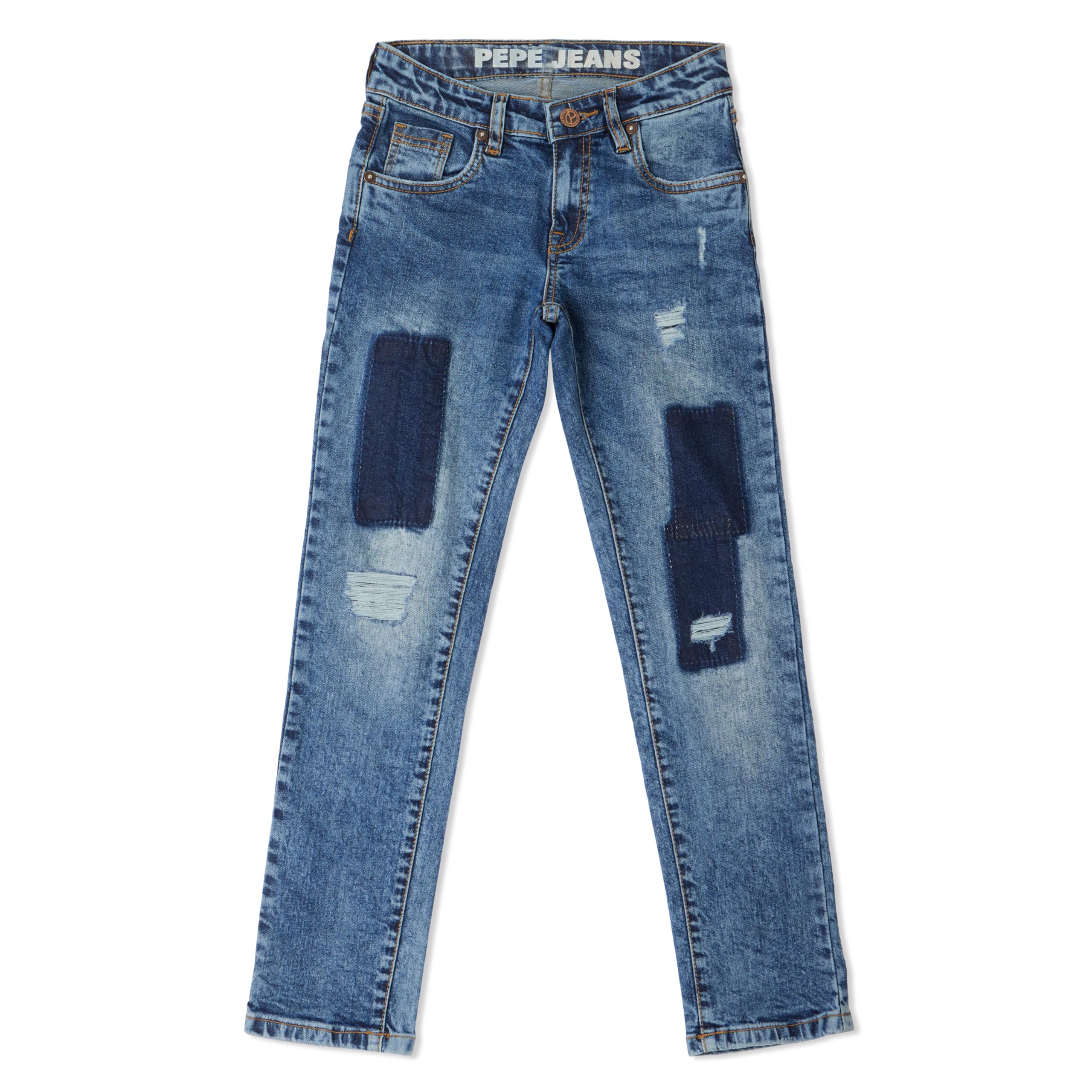 Pepe Jeans BoyS Slim Fit Cotton Blend Jeans (Pb201941Q0500014_Blue_14 Years-15 Years)