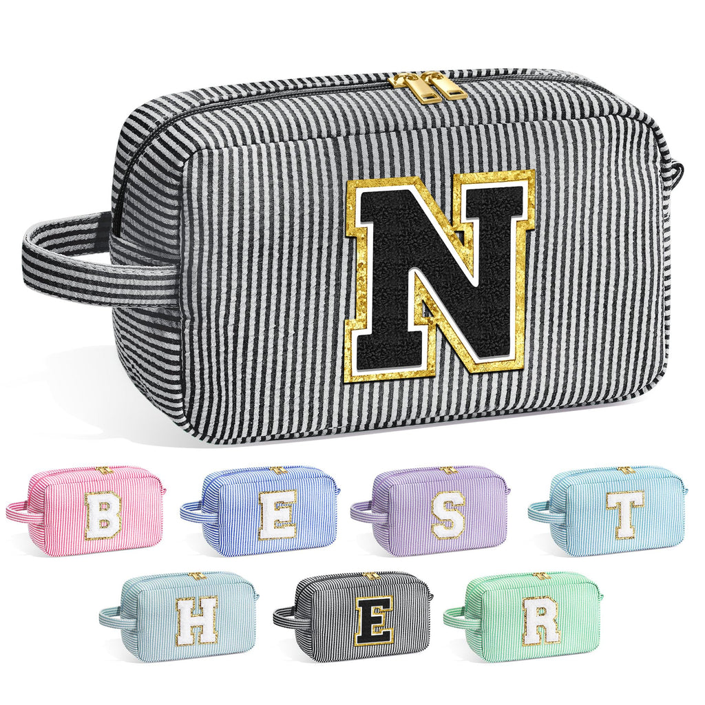 YOOLIFE Gifts for Grandma - Personalized Birthday Gifts for Grandma, Initial Makeup Bag, Monogram Make Up Bag for Women N
