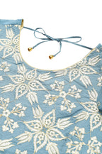 Aurelia Women'S Polyester Mist Embroidered Crop Top With Palazzo And Drape