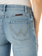 Wrangler Women's Willow Mid Rise Performance Waist Boot Cut Ultimate Riding Jean, Light Wash, 13-34