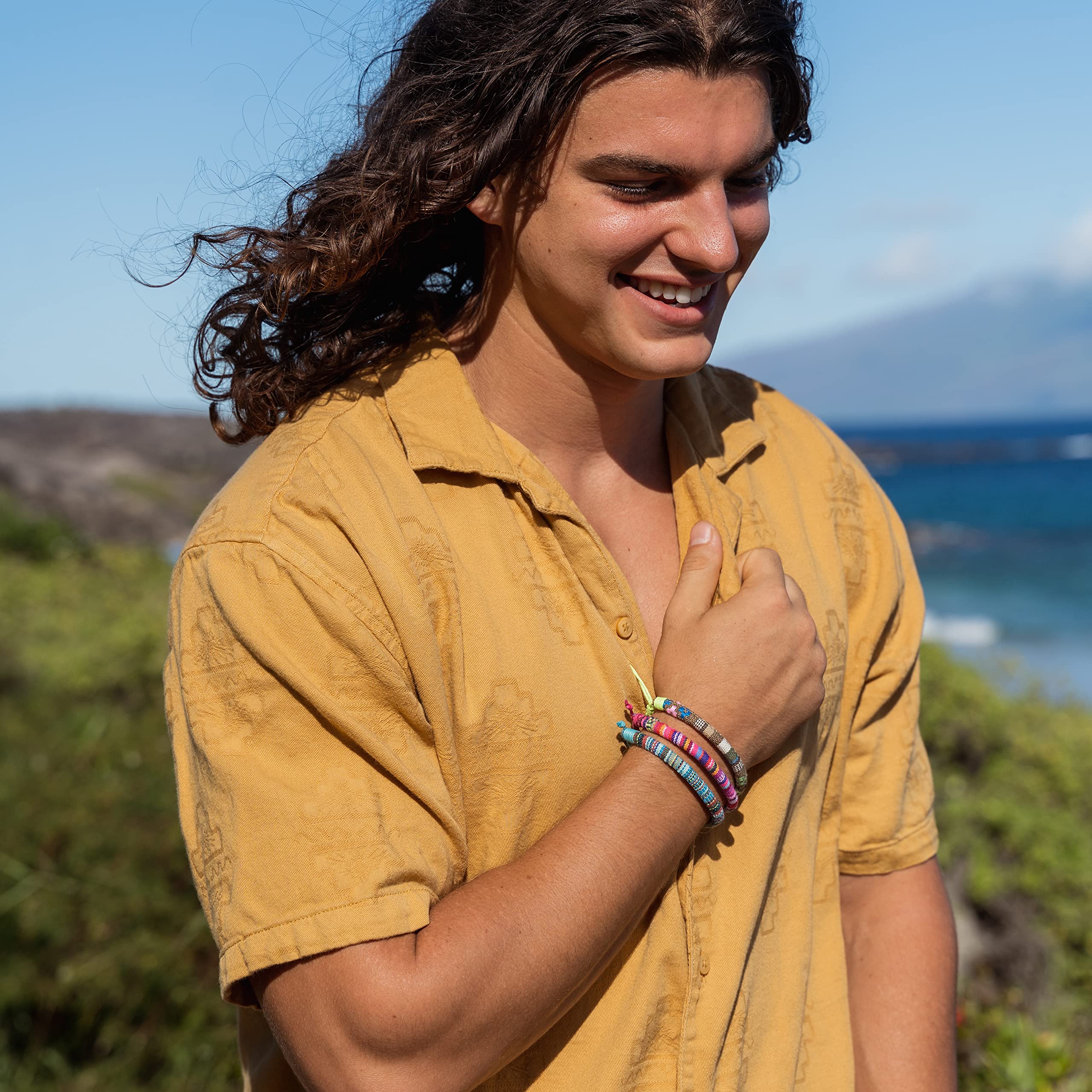 FROG SAC 12 Woven Bracelets for Women and Men, Boho Ethnic Friendship Bracelet Pack for Adults, Adjustable VSCO Stackable Beach