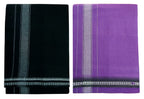Prakasam Cotton Fine Quality Mens Kerala Style Thalapathi Border Single (1.28X2.00 Mtrs) -Dhoti-Kerala Single Mundu (Pack Of 2 D