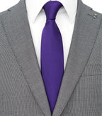 ZENXUS Solid Skinny Ties for Men, 25 inch Slim Royal Purple Necktie