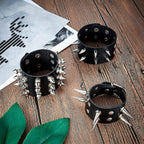 Hicarer 6 Pcs Spiked Studded Bracelets Punk Leather Rivets Bracelet Cuff for Men Women Halloween Accessories(Classic Style)