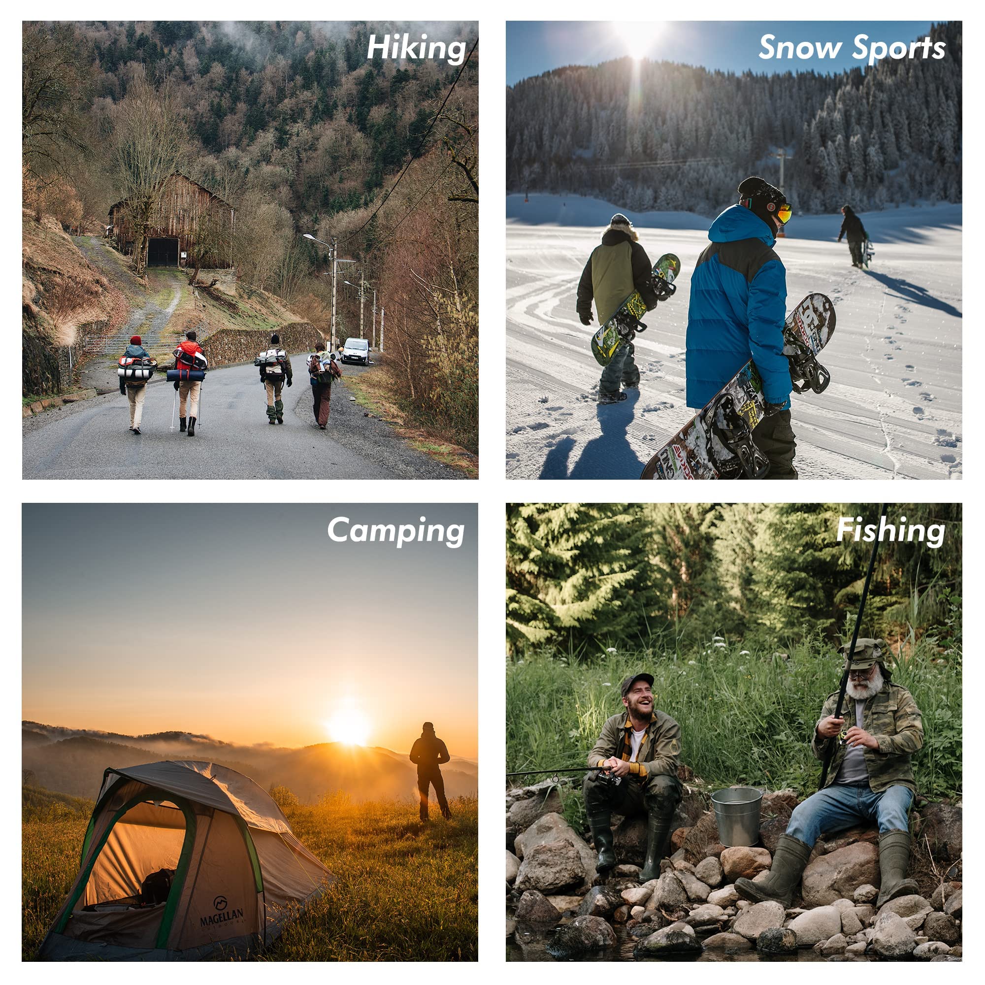 GoWith 1-2 Pairs Alpaca Wool Socks for Men and Women, Thermal Warm Crew Merino Wool Socks, Unisex Heated Winter Boot Socks, Grey