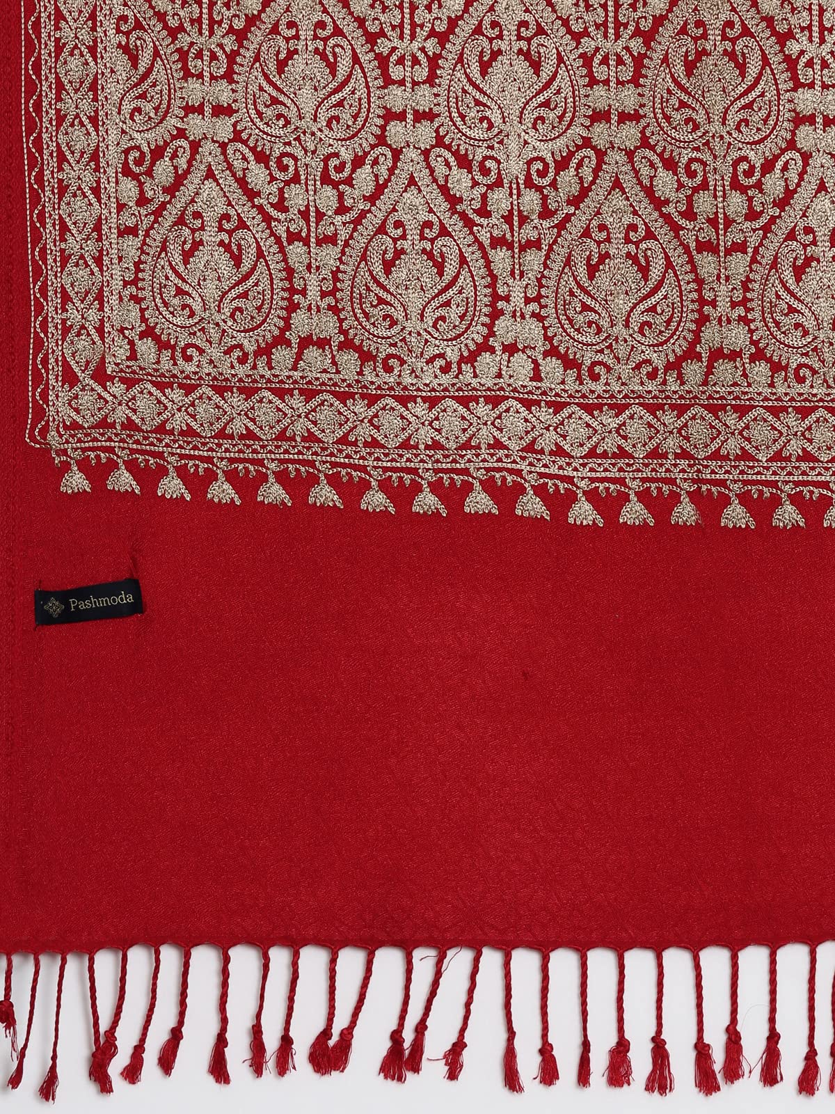 Womens Shalimaar Kashmiri Aari Embroidery Stole (Size: 71X203 CM)