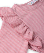 Beebay Kids Girls Button Through Striper Dress Pink