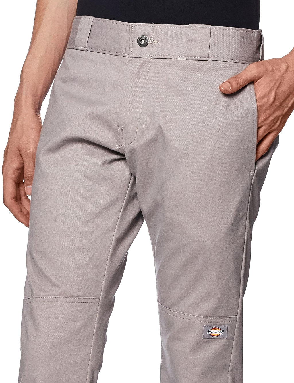 Cherokee mens Skinny Straight Double Knee work utility pants, Silver, 34W x 32L US