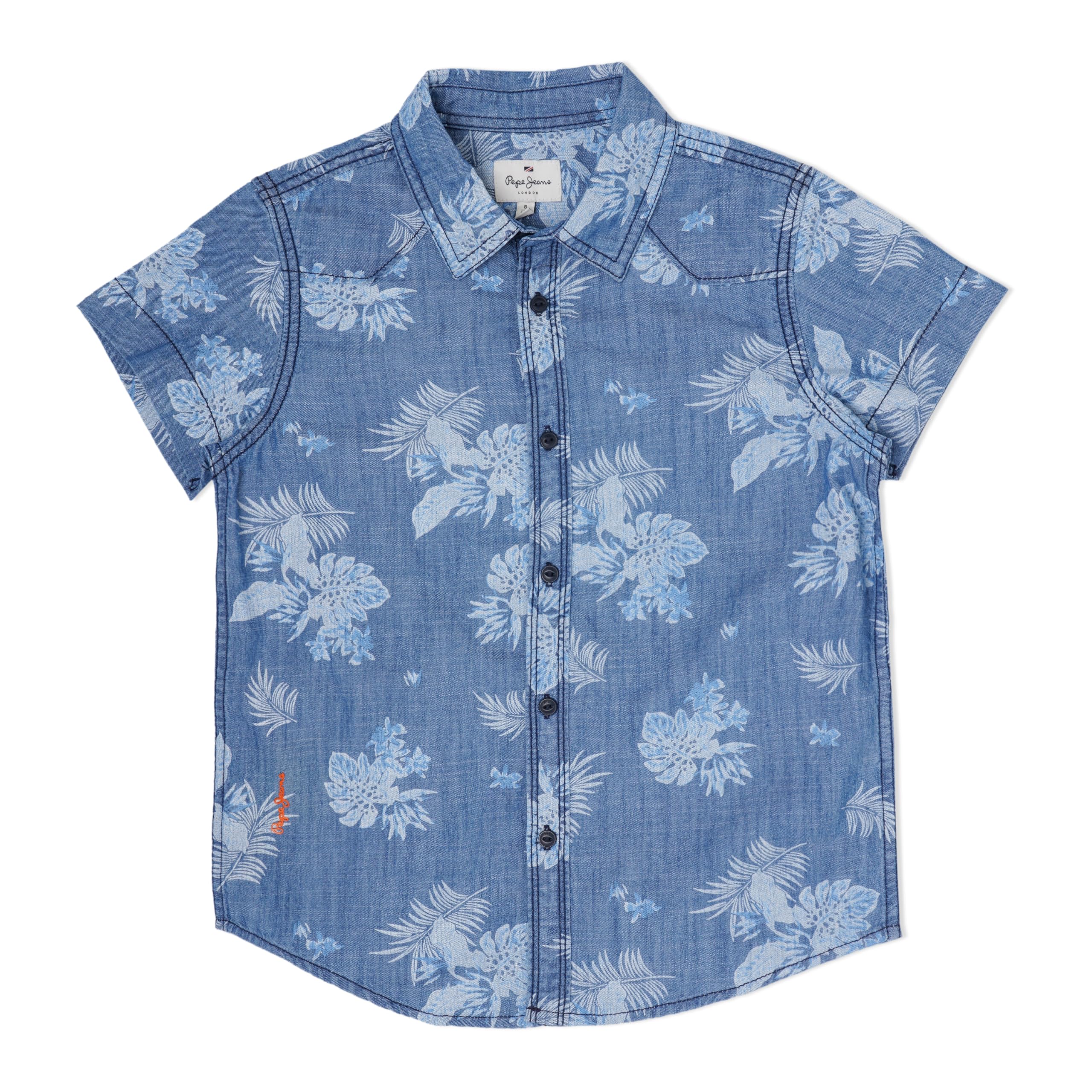 Pepe Jeans BoyS Regular Fit Shirt (Pb302428G2200014_Mid Lt Wash Denim