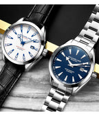 Stuhrling Original Blue Watch for Men Analog Watch Dial with Date - Stainless Steel Silver Bracelet, 3953 Mens Watch Collection