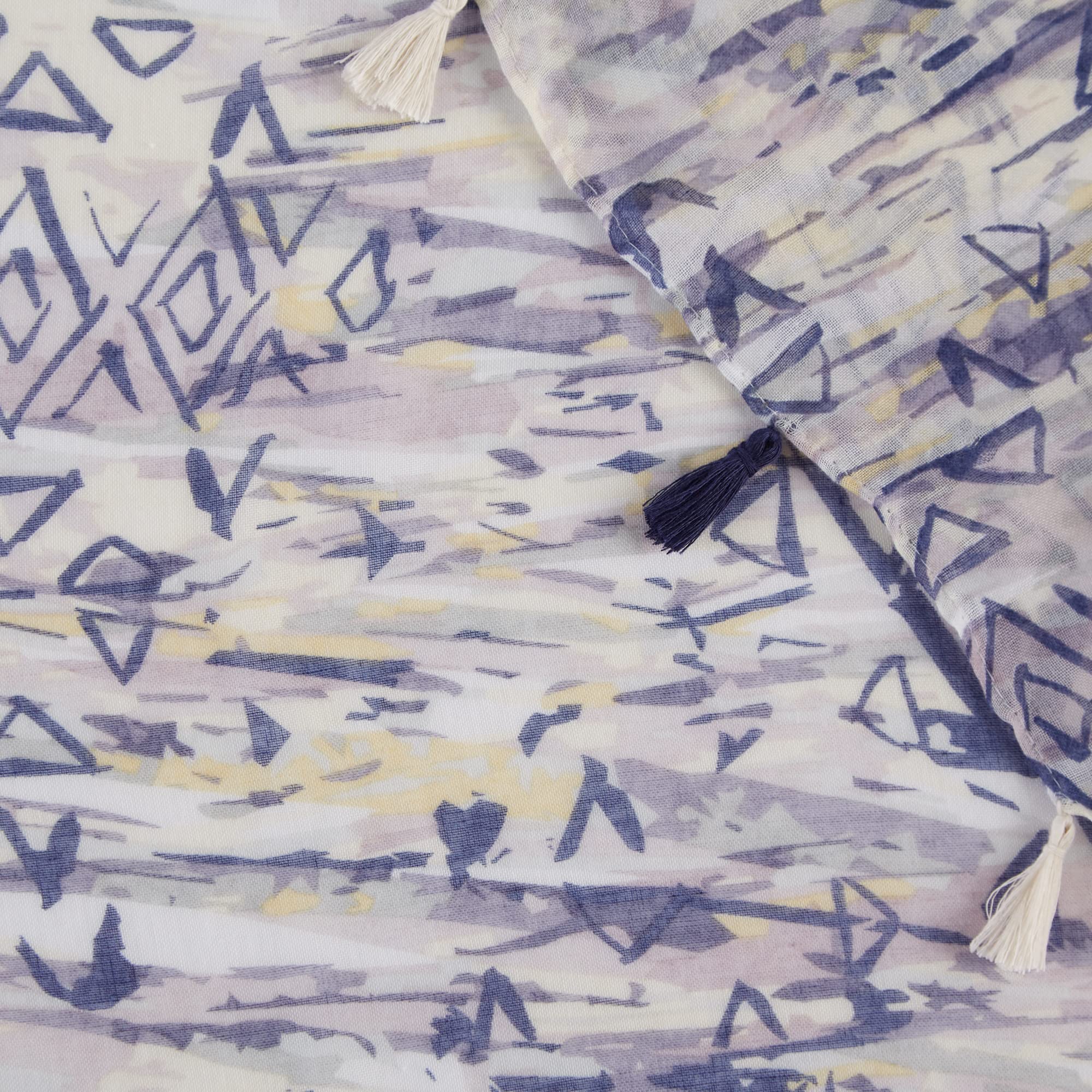 ABSTRACT PRINT SCARF - BLUE