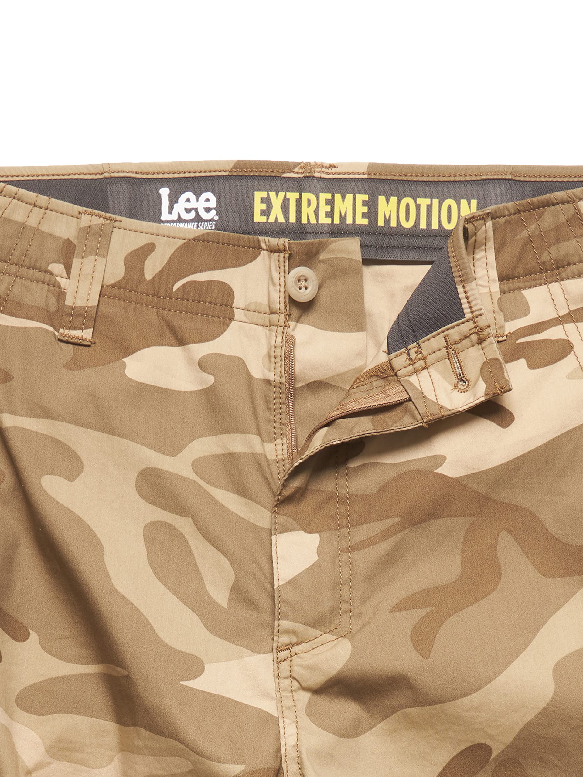 Lee Men's Extreme Motion Crossroad Cargo Short, New Mountain Lion Camo, 40