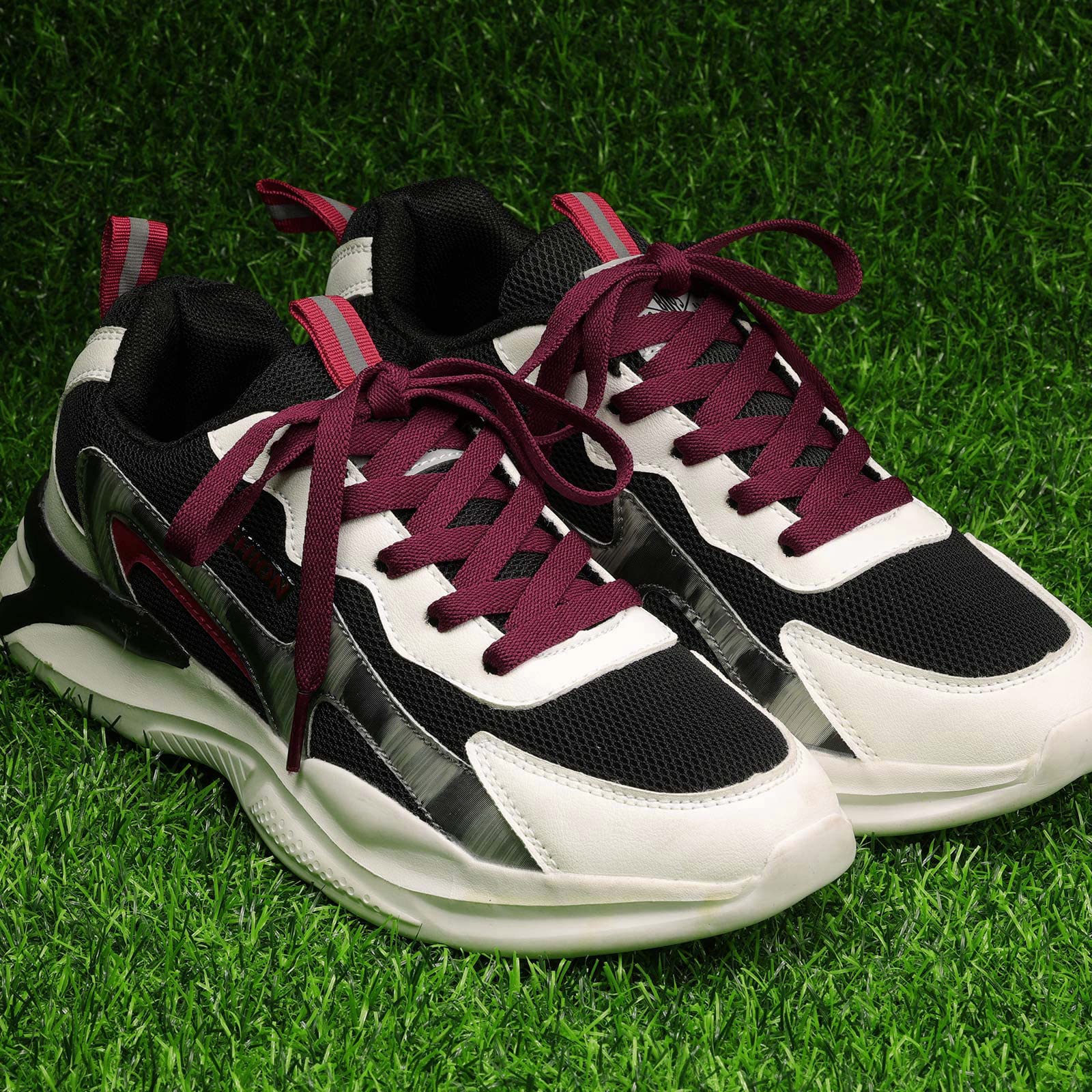 Puzeam Upgrade Tight Weave Flat Shoelaces 28 Colors 5/16 Wide Shoe Laces for Sneakers-Burgundy-120