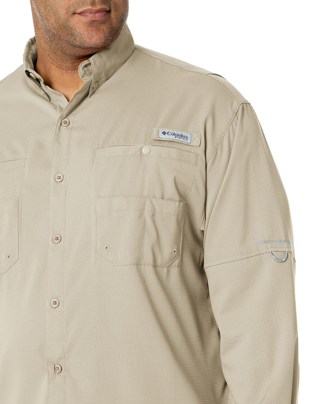 Columbia Men's Plus Tamiami II Long Sleeve Shirt, Fossil - XX-Large