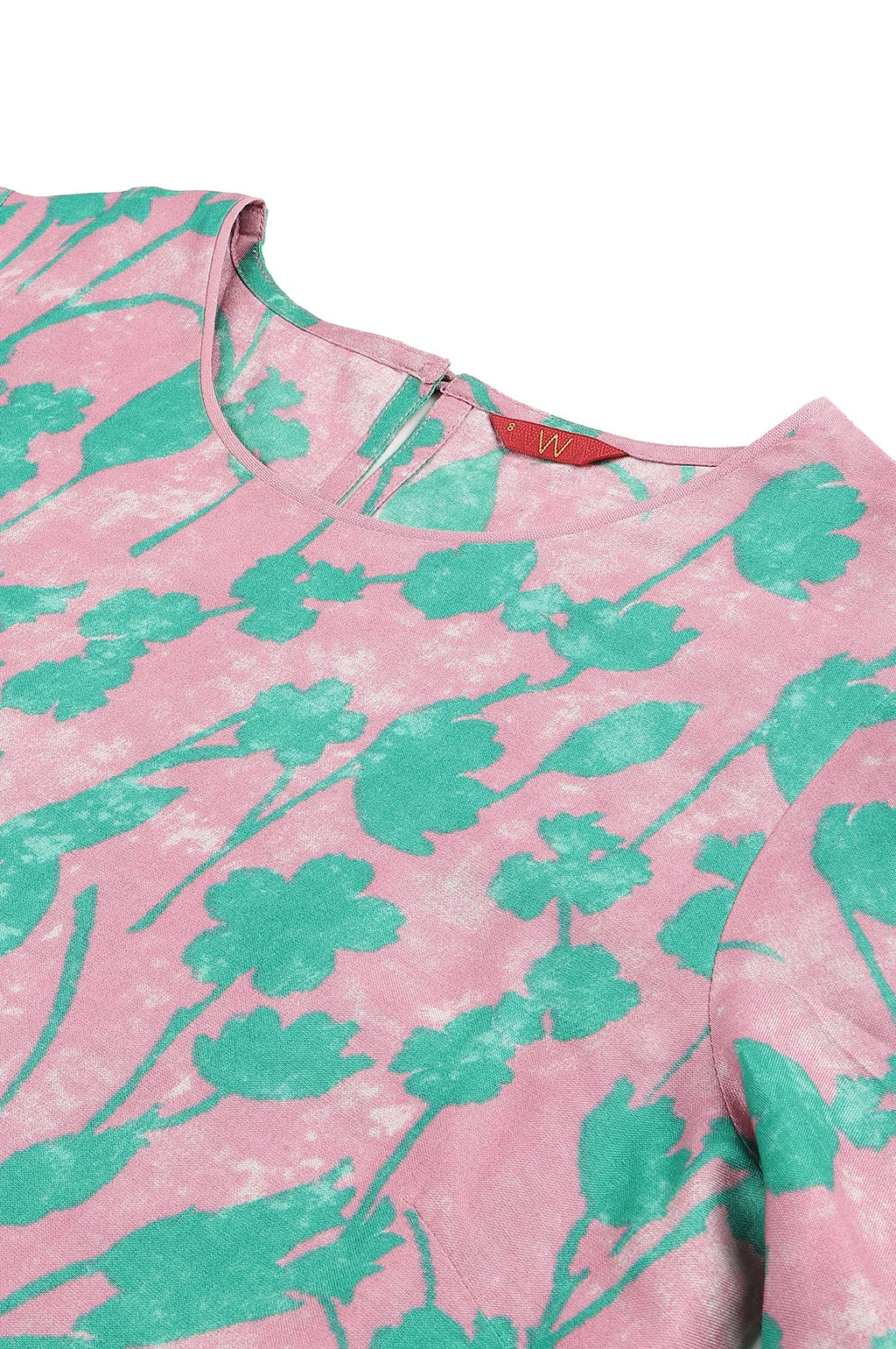 W For Woman Light Purple Floral Print Straight Kurta