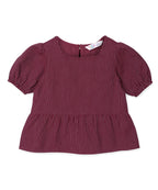 Beebay Kids Girls Pinstriped peplum co-ord set Maroon