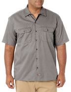 Unisex Short-Sleeve Work Shirt - BLAcK - S(D0102H7MFYJ)