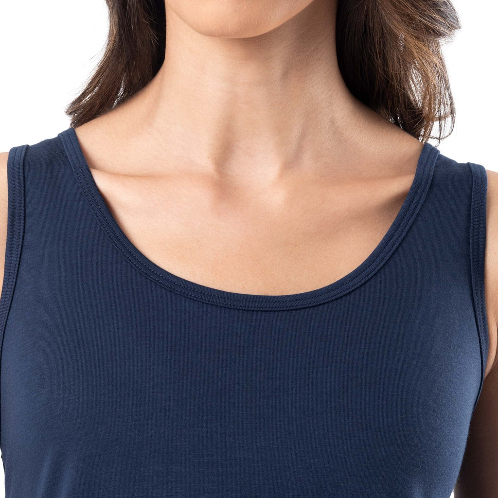 Fruit of the Loom Women's Breathable Tank Top, Pant, and Cardigan Sleep Set, Midnight Blue, Medium