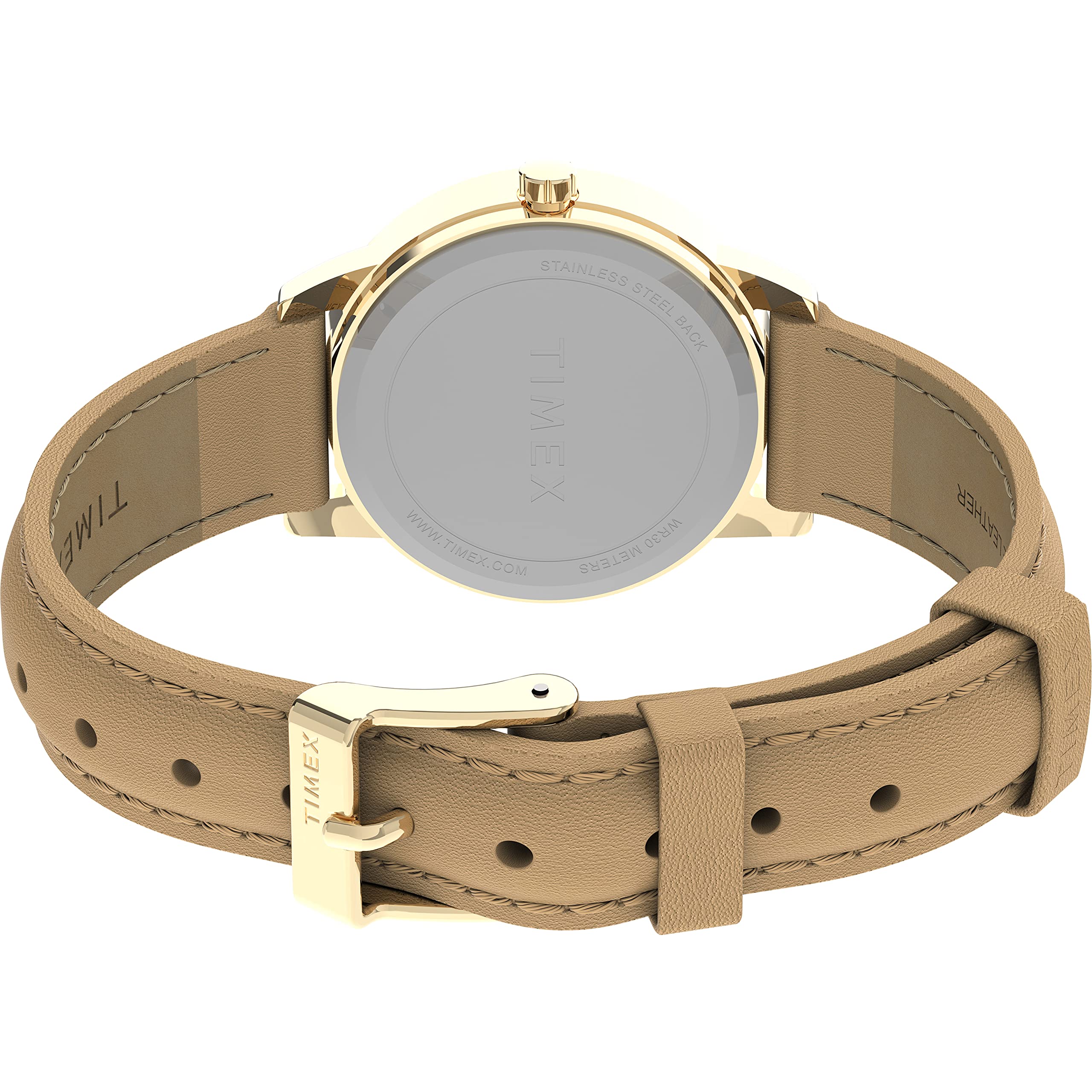 Timex Women's Easy Reader 30mm Watch - Gold-Tone Case Cream Dial with Tan Leather Strap