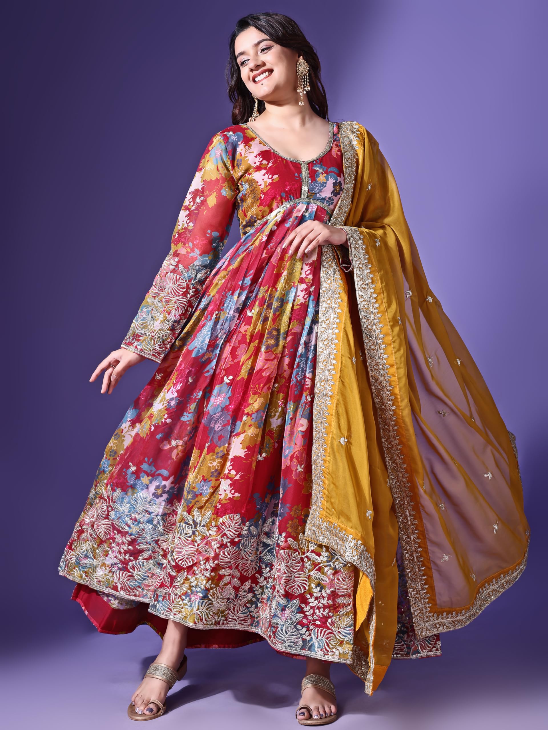 Fashion Basket Russian Silk Printed Dress For Women Pink