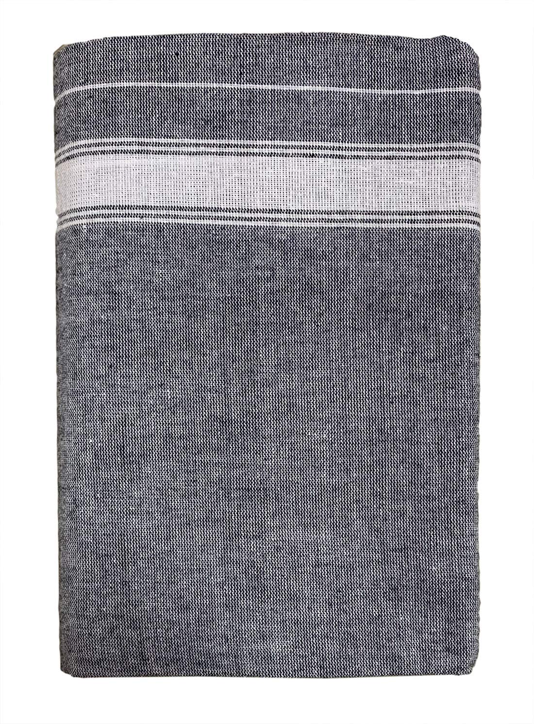 Prakasam Cotton Fine Quality Mens Kerala Style Thalapathi Border Single (1.28X2.00 Mtrs) -Dhoti-Kerala Single Mundu (Pack Of 2 D