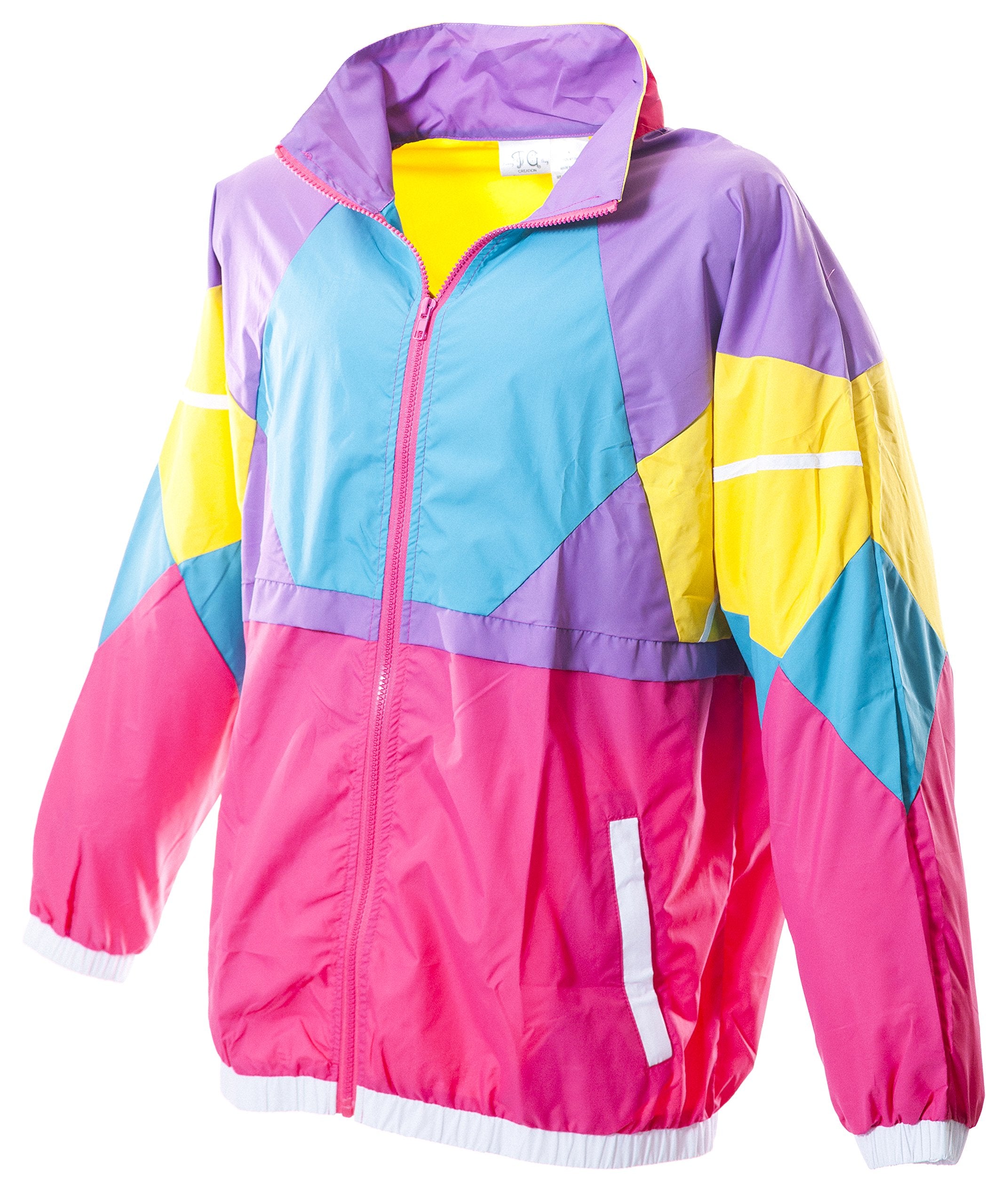 Funny guy Mugs Like Totally 80s  90s Retro Neon Windbreaker, Small