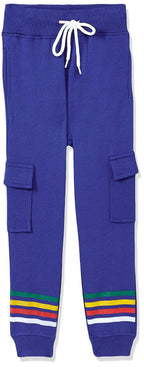 T2F Boys Regular Fit Mid Rise Track Pant Royal Blue