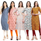 Pinkmint Womens Crepe Digital Print Straight Kurta (Pack of 5) [S-367-368-334-340-333-XXL]