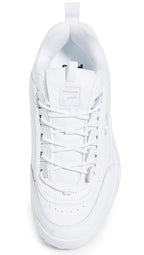 Fila Men's Strada Disruptor fashion sneakers, White/White/White, 11 US
