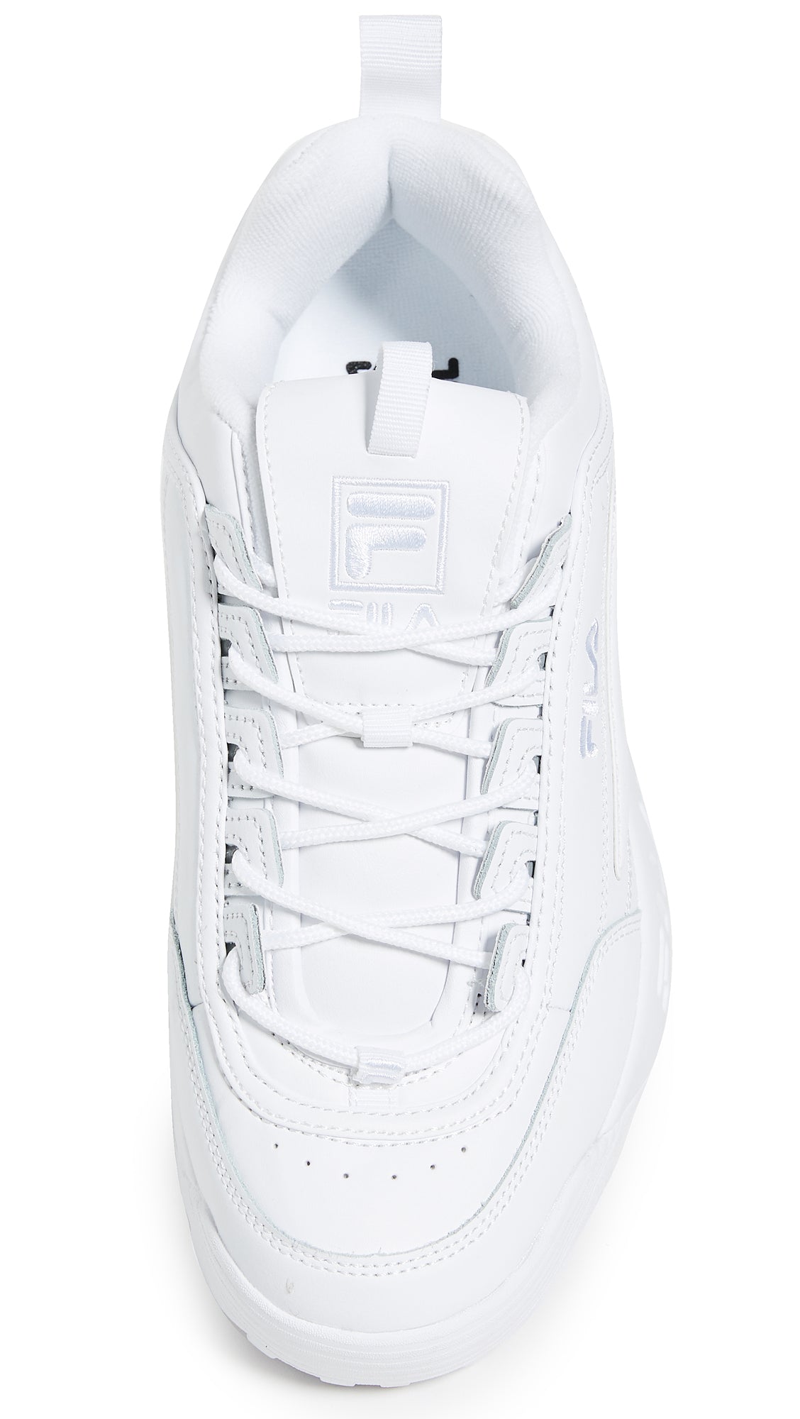 Fila Men's Strada Disruptor fashion sneakers, White/White/White, 11 US