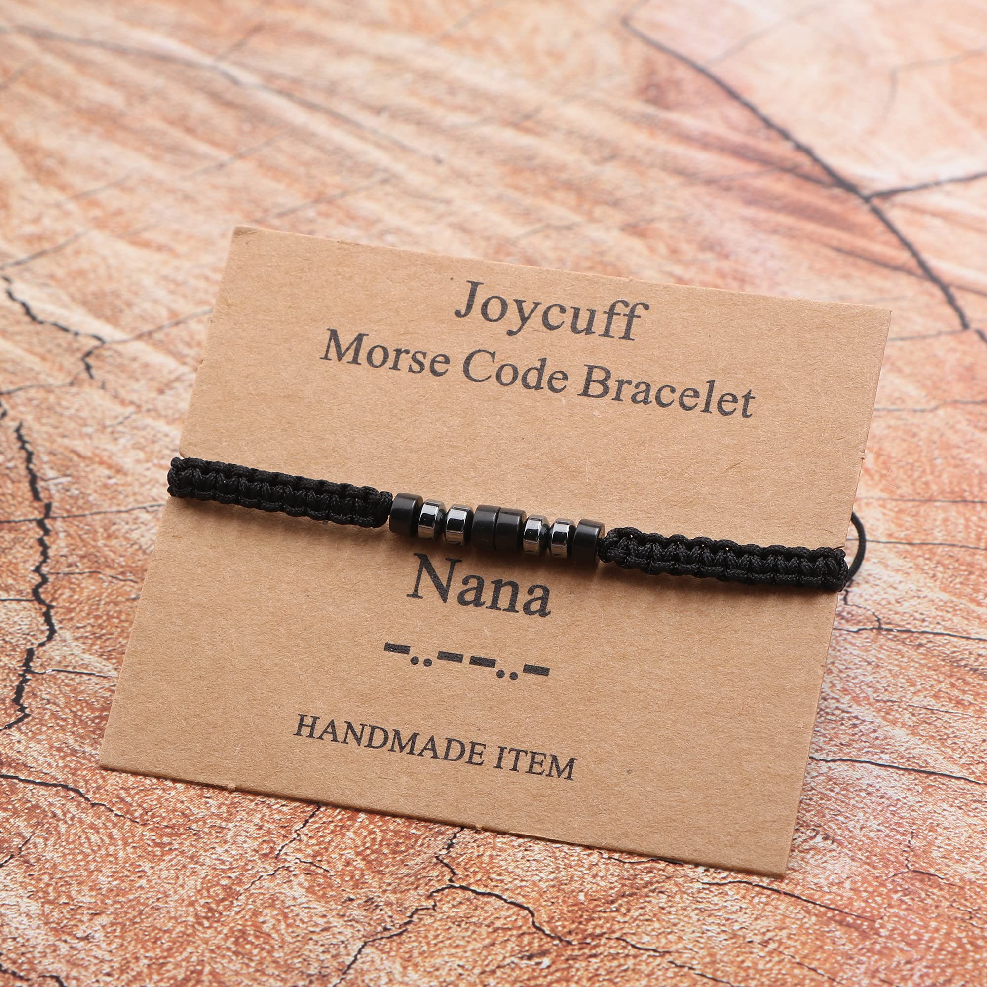 JoycuFF Nana Morse Code Bracelets for Women Handmade Silk Wrap Strand Jewelry Unique Trendy Christmas Thanksgiving Day Gifts for