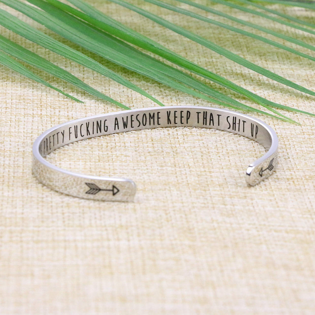 JoycuFF Birthday Gifts Inspirational Bracelets for Women Personalized Jewelry for Her Friendship Engraved Mantra Stainless Steel