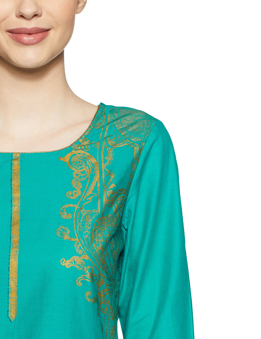 Aurelia Women'S Straight Kurta (17Auk13141-62352_Green_S)