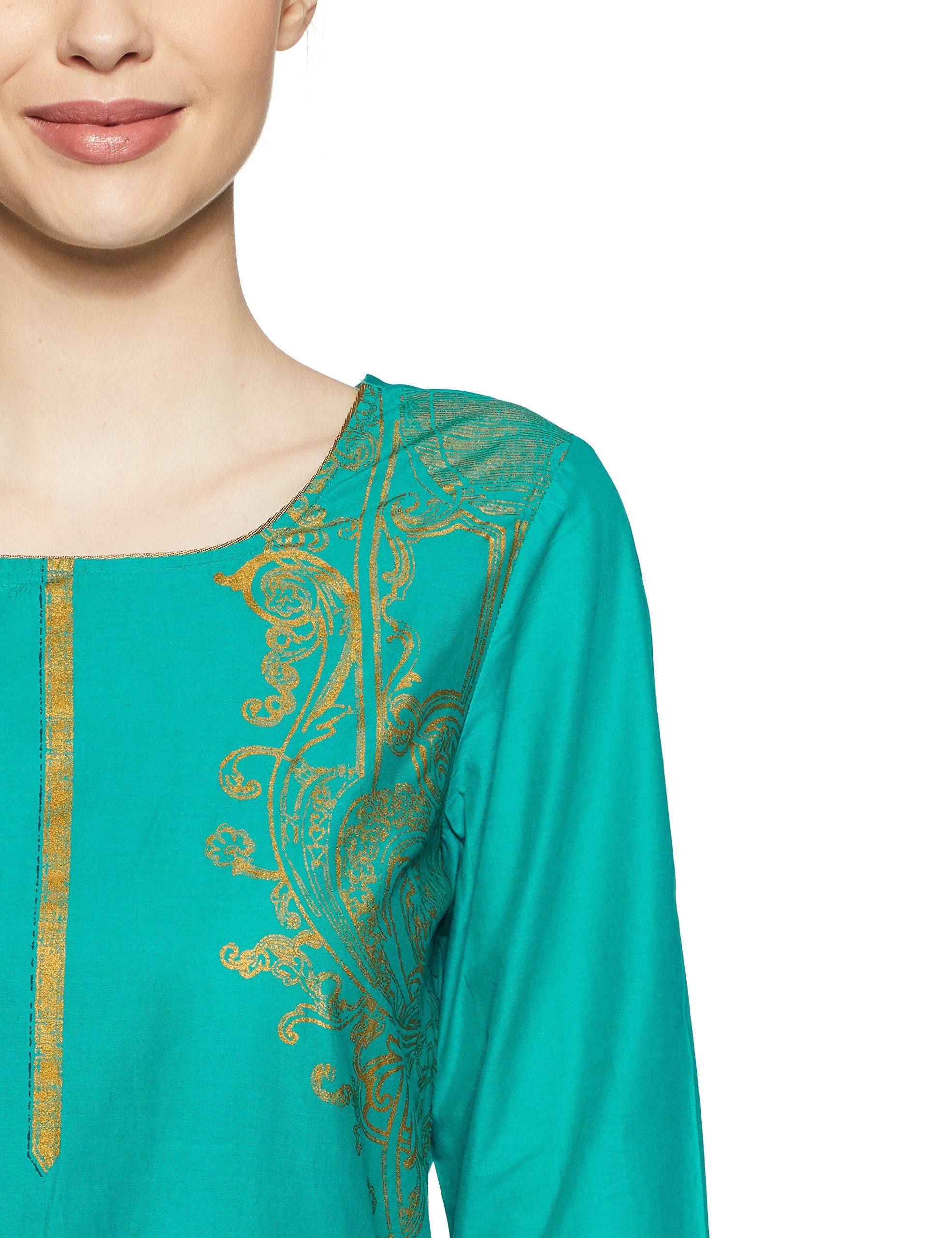 Aurelia Women'S Straight Kurta (17Auk13141-62352_Green_S)