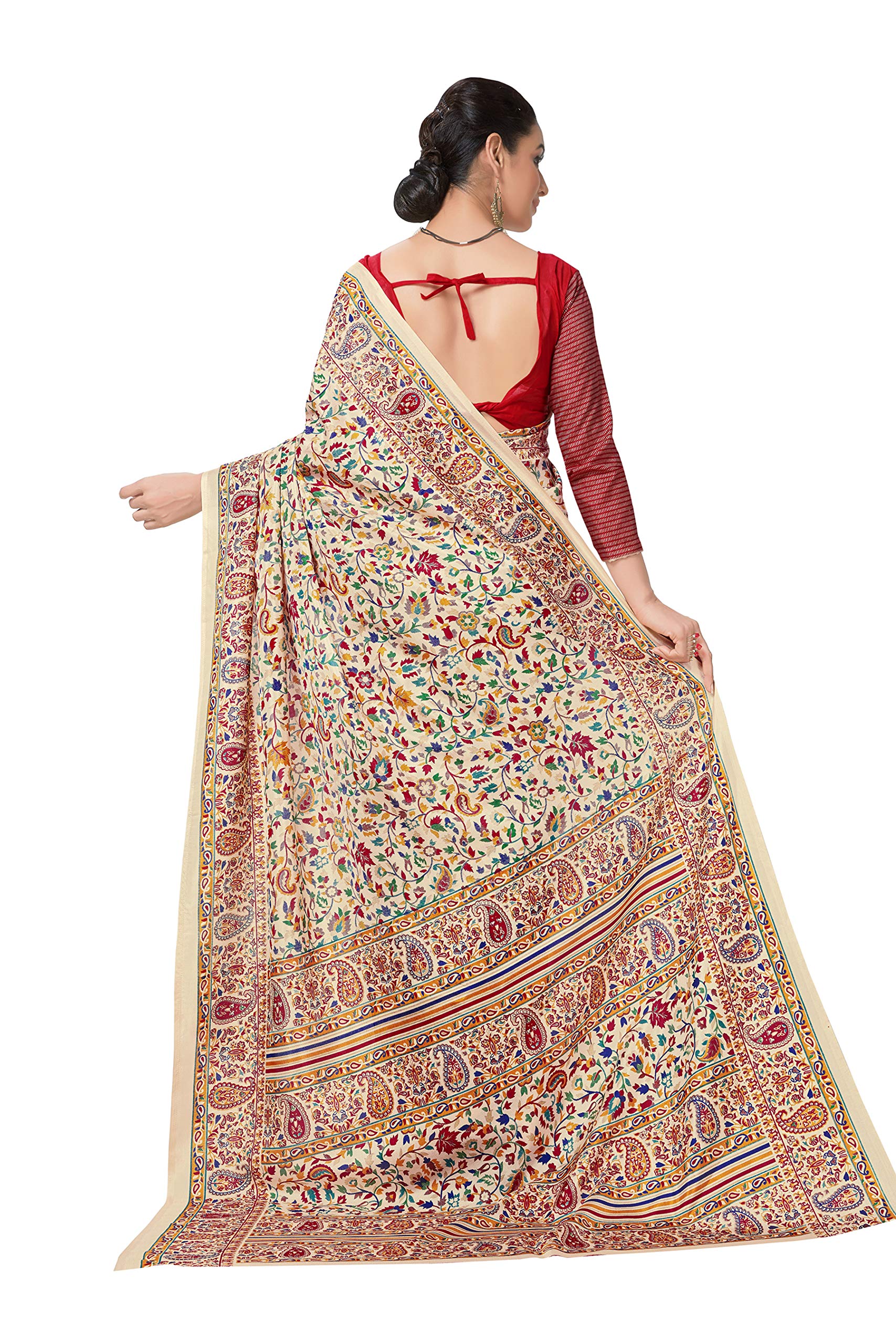 Vimla WomenS Mysore Crepe Silk Uniform Saree With Printed 6 Yard Length And Unstitched Blouse Piece Office Wear Saree