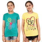 Kyda Kids Girls Cotton Full Sleeve Printed Tops - Multicolor (Pack Of 2)