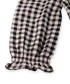 Beebay Kids Girls Yoke Frill Gingham Dress Black/White