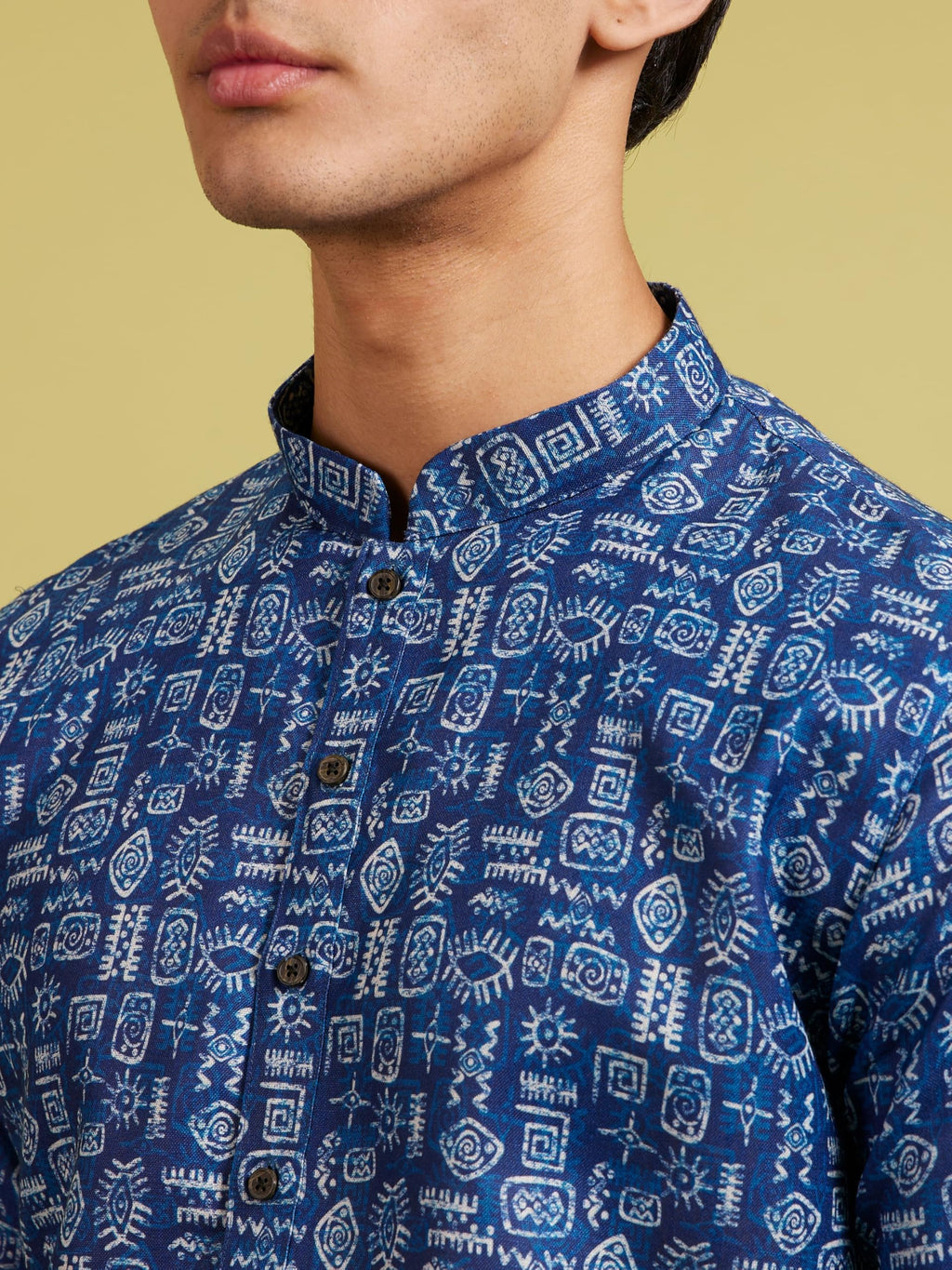 Diwas By Manyavar MenS Cotton Blend Printed Kurta (Blue,Xxl)