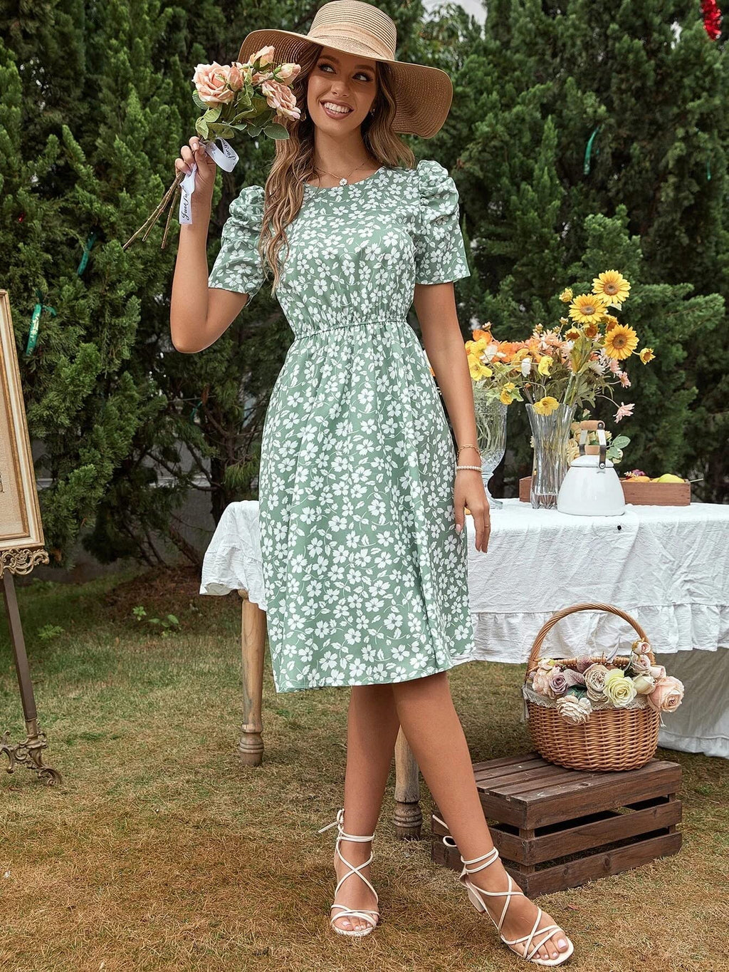 Tagas Women'S Rayon Fit And Flare Knee-Length Dress (Op-3110-1)